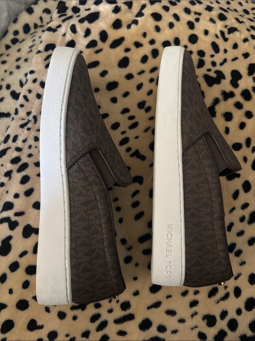 Michael Kors Brown Logo-Print Slip-On Sneakers - Picture 4 of 5